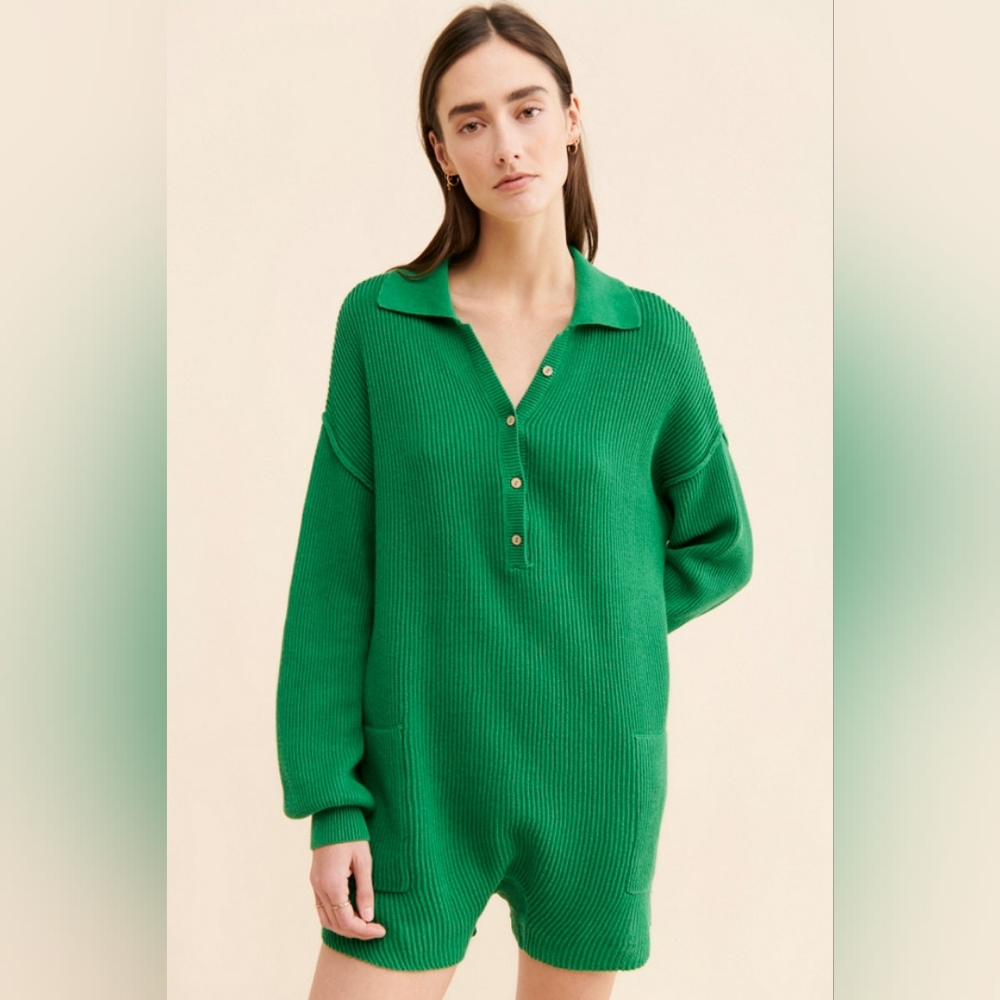 Flawed Free People Beach Picnic Sweater Romper - Picture 3 of 8